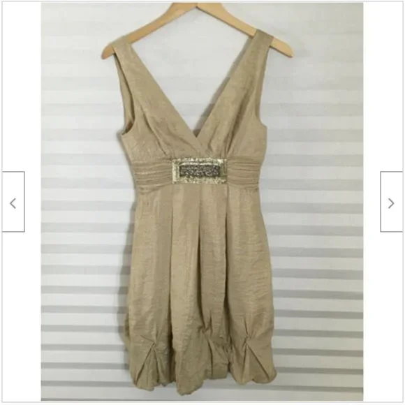 BCBGMaxAzria | Dresses | Bcbg Maxazria Sleeveless Gold Shimmer Bubble Dress Back Zip Empire Waist | Poshmark BCBGMaxAzria | Dresses | Bcbg Maxazria Sleeveless Gold Shimmer Bubble Dress Back Zip Empire Waist | Poshmark